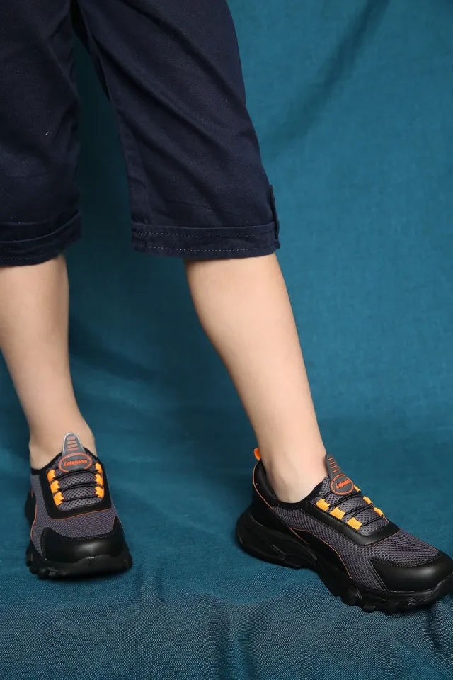 Anoraklı Çocuk Spor Ayakkabı Fümeoranj