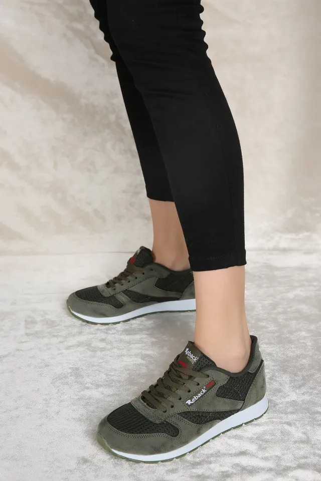 Anoraklı Kadın Spor Ayakkabı Haki