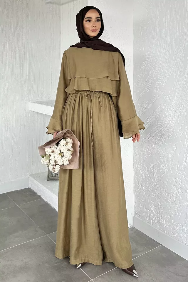 Astarlı Kat Detaylı Bluz Pantolon Tesettür İkili Takım - 2