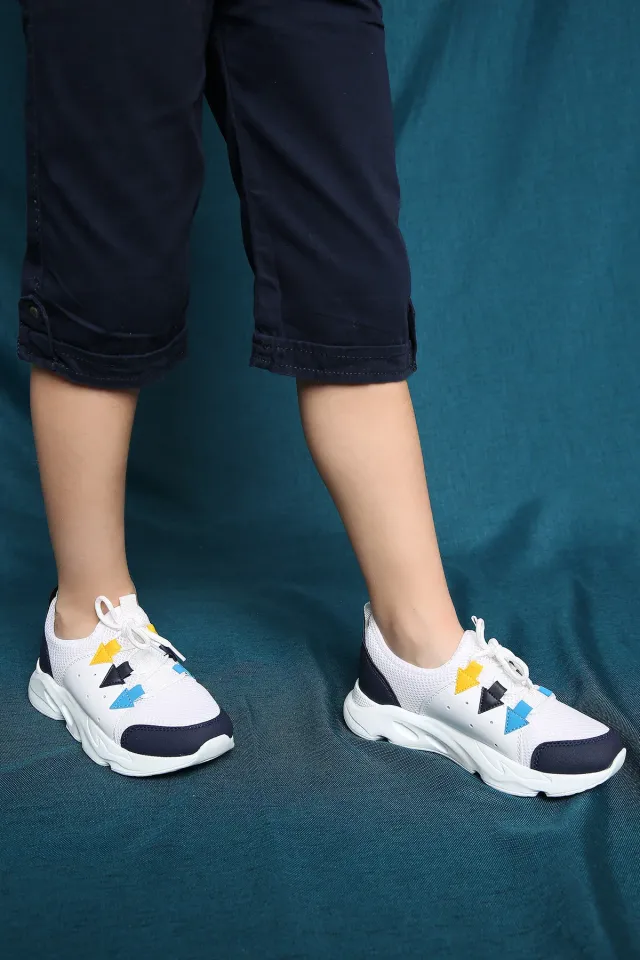 Bağcıklı Çocuk Spor Ayakkabı Beyazlaci