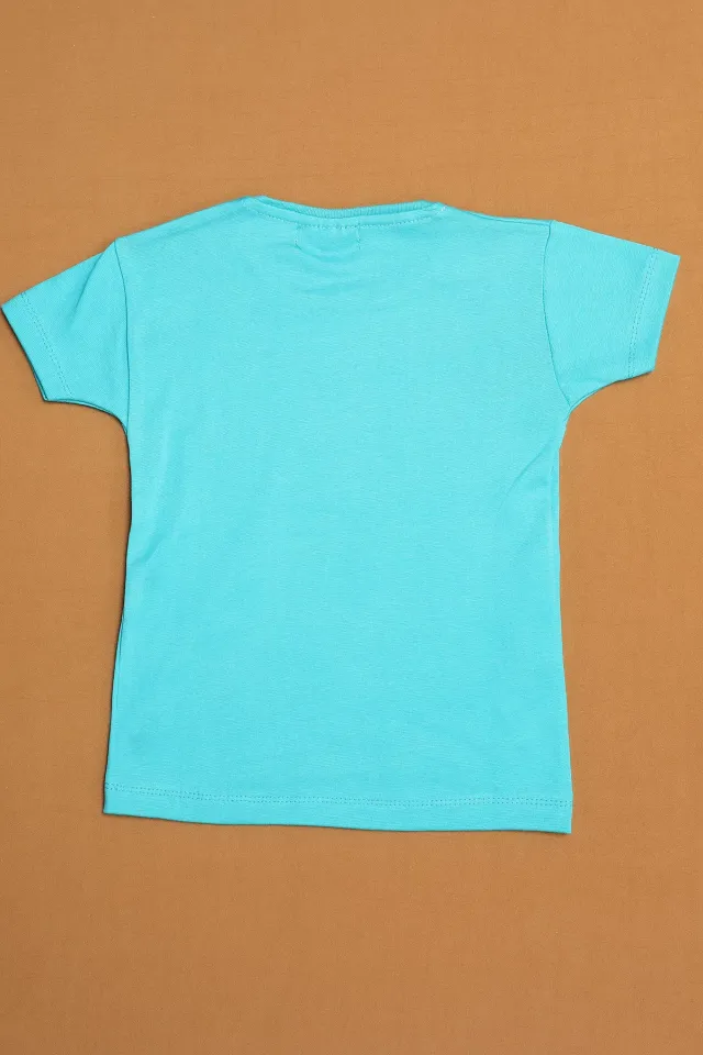 Erkek Çocuk Likralı Baskılı T-shirt Koyumint