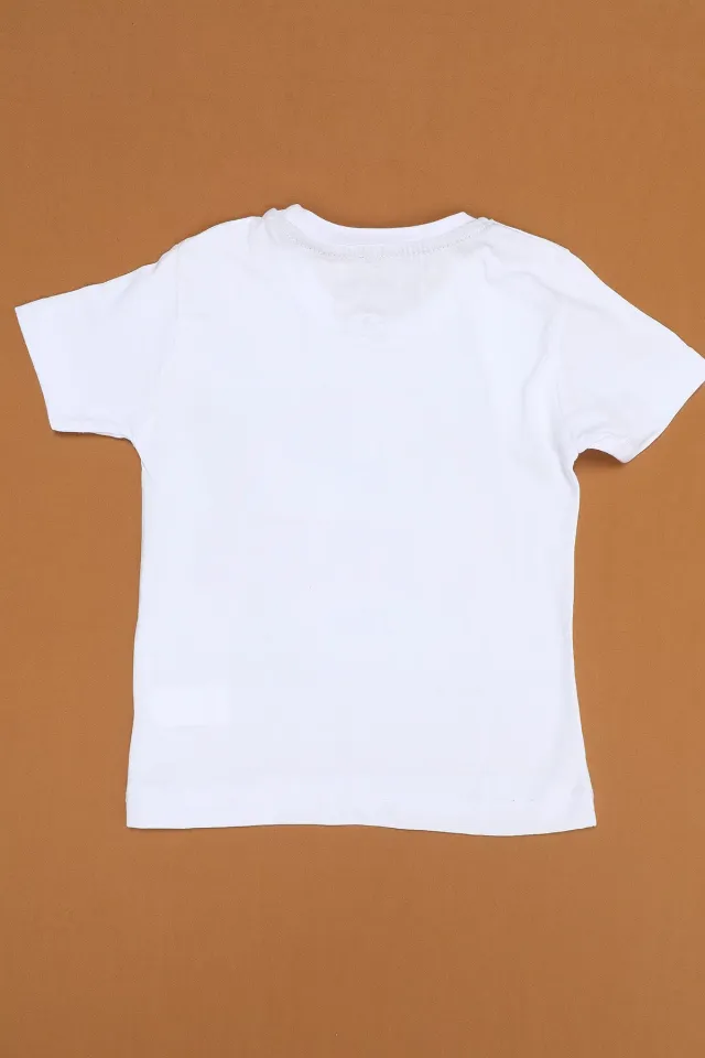 Baskılı Erkek Çocuk T-shirt Beyaz