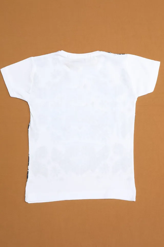 Baskılı Erkek Çocuk T-shirt Beyaz