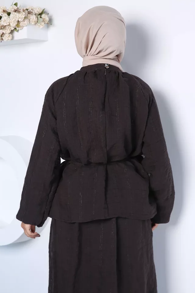 Bel Bağcıklı Astarlı Tesettür Bluz