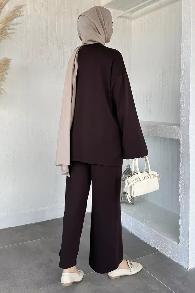 Bel Lastikli Pantolon Tunik Tesettür İkili Takım