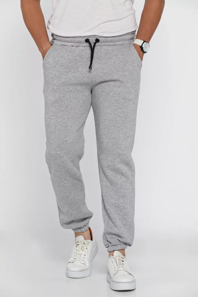 Bel Ve Paça Lastikli Üç İplik Jogger Eşofman Alt - 1