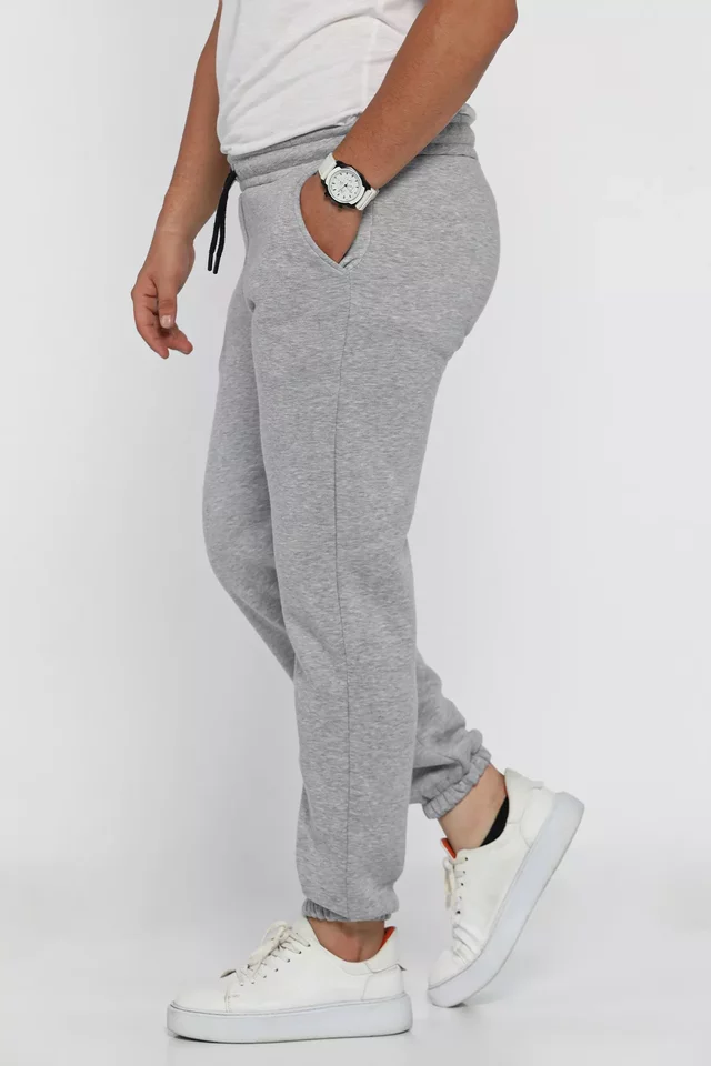 Bel Ve Paça Lastikli Üç İplik Jogger Eşofman Alt - 2