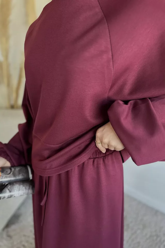 Bisiklet Yaka Bluz Bel Lastikli Etek Tesettür İkili Takım