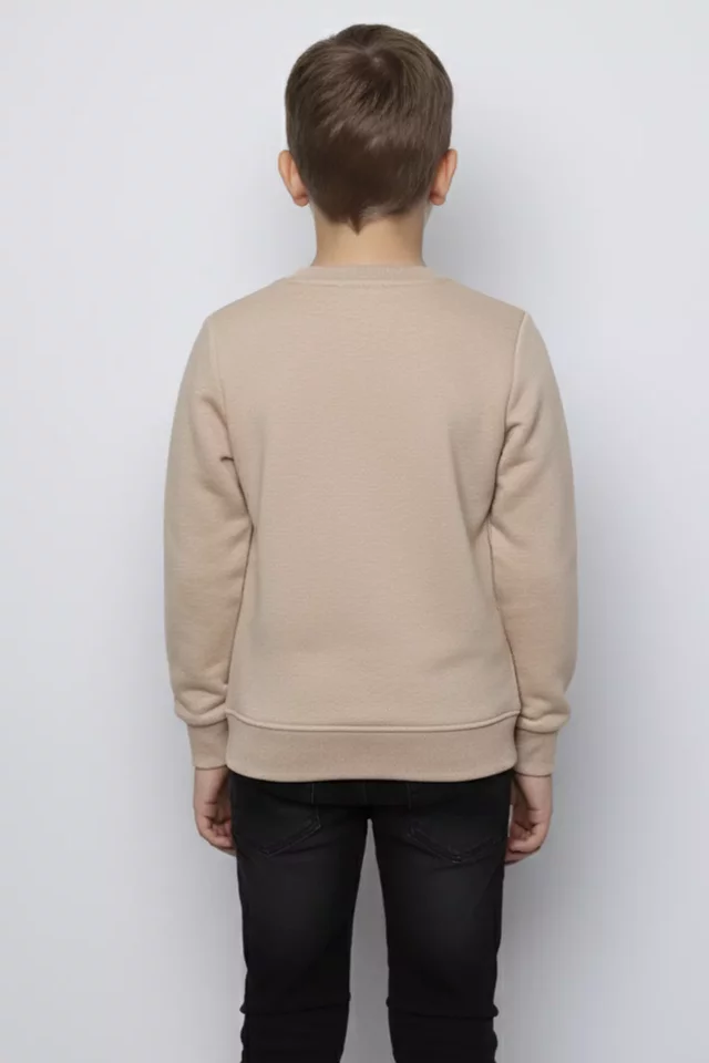 Bisiklet Yaka Üç İplik Şardonlu Erkek Çocuk Sweatshirt