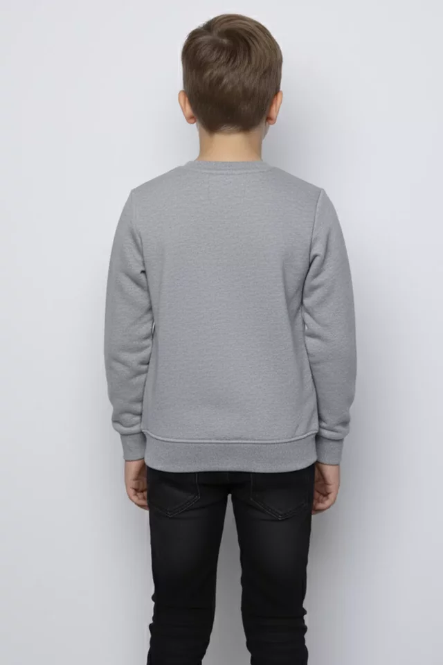 Bisiklet Yaka Üç İplik Şardonlu Erkek Çocuk Sweatshirt
