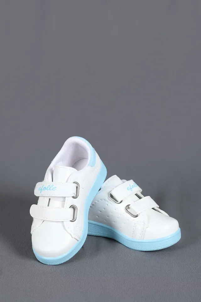 Cırtlı Çocuk Spor Ayakkabı Beyazmavi