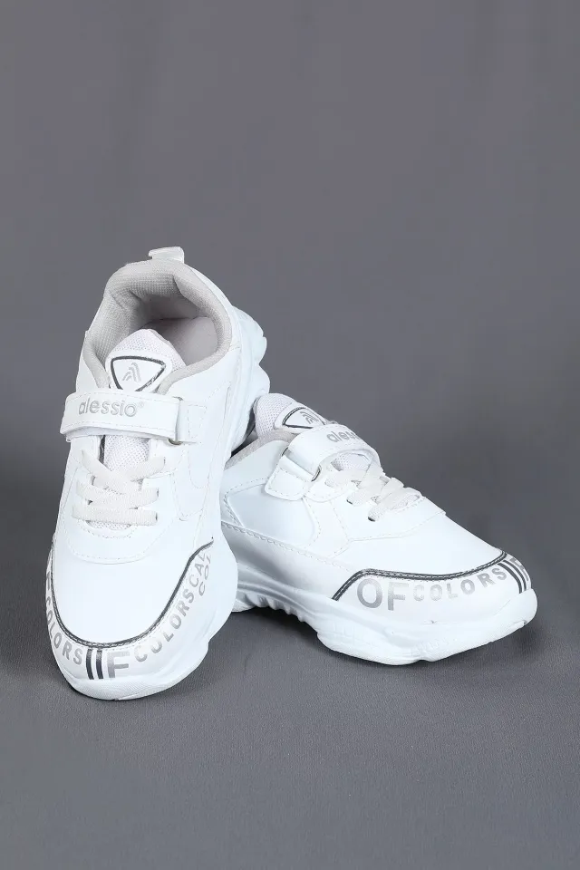 Cırtlı Çocuk Spor Ayakkabı Beyaz