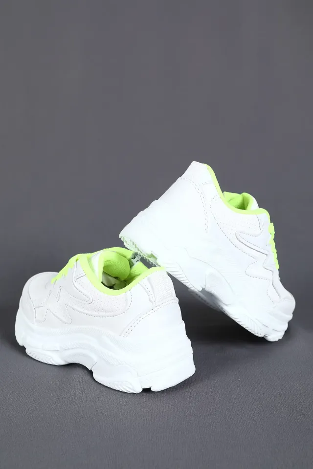 Cırtlı Kız Çocuk Spor Ayakkabı Beyazyeşil