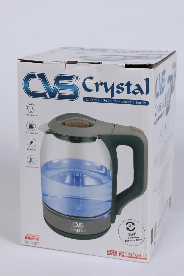 Cvs Dn 9307 Crystal Elektrikli Cam Kettle (su Isıtıcısı) Gri