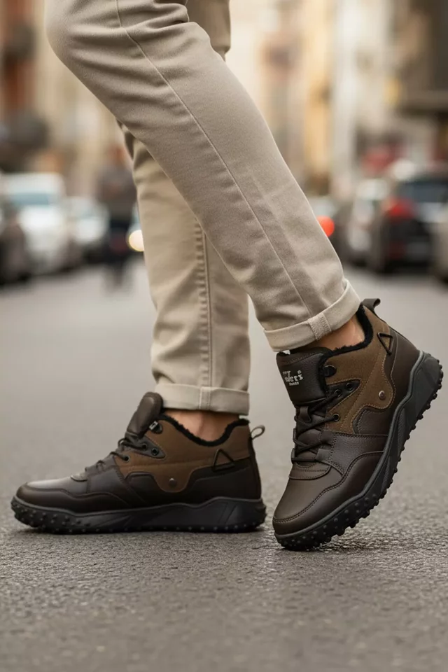 Erkek İçi Kürklü Bağcıklı Trekking Bot - 1
