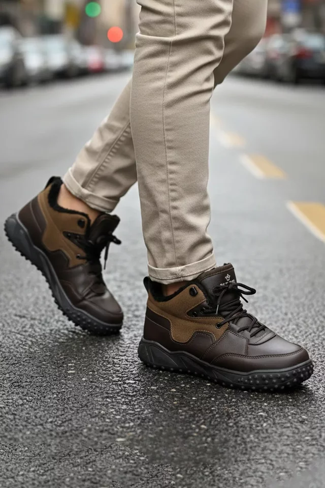Erkek İçi Kürklü Bağcıklı Trekking Bot - 2