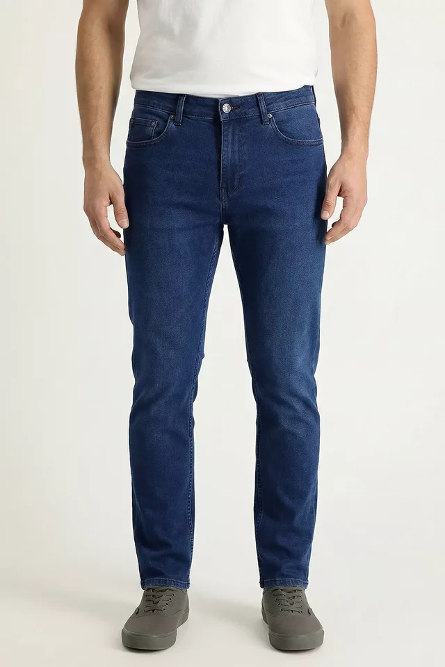 Erkek İçi Polarlı Jean Kot Pantolon - 1