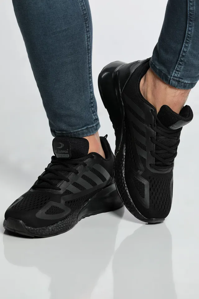 Erkek Bağcıklı Anaroklu Spor Ayakkabı Siyah