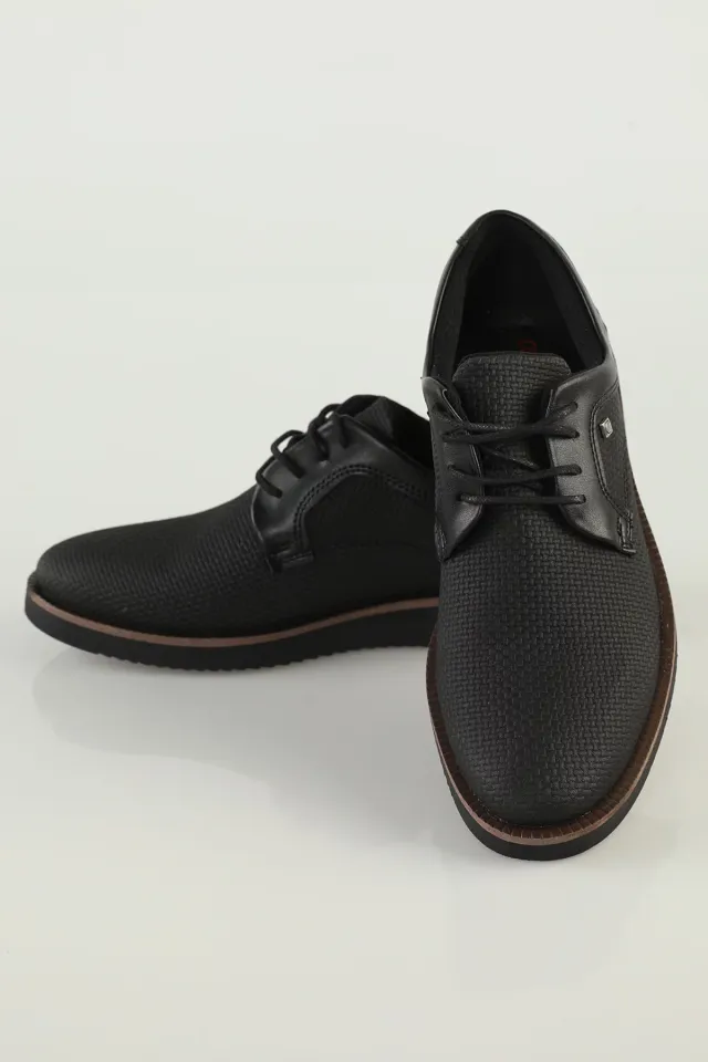 Erkek Bağcıklı Klasik Günlük Ayakkabı Siyah