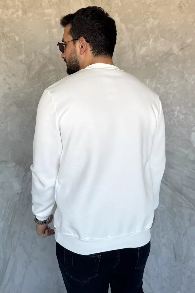 Erkek Bisiklet Yaka Şardonlu Basic Sweatshirt