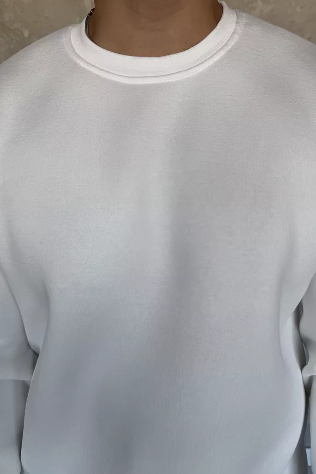 Erkek Bisiklet Yaka Şardonlu Basic Sweatshirt