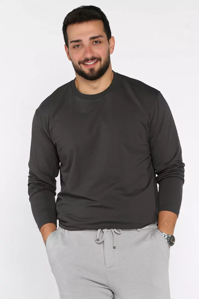 Erkek Bisiklet Yaka Basic Sweatshirt