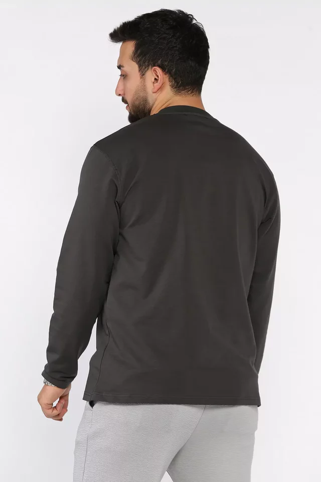 Erkek Bisiklet Yaka Basic Sweatshirt