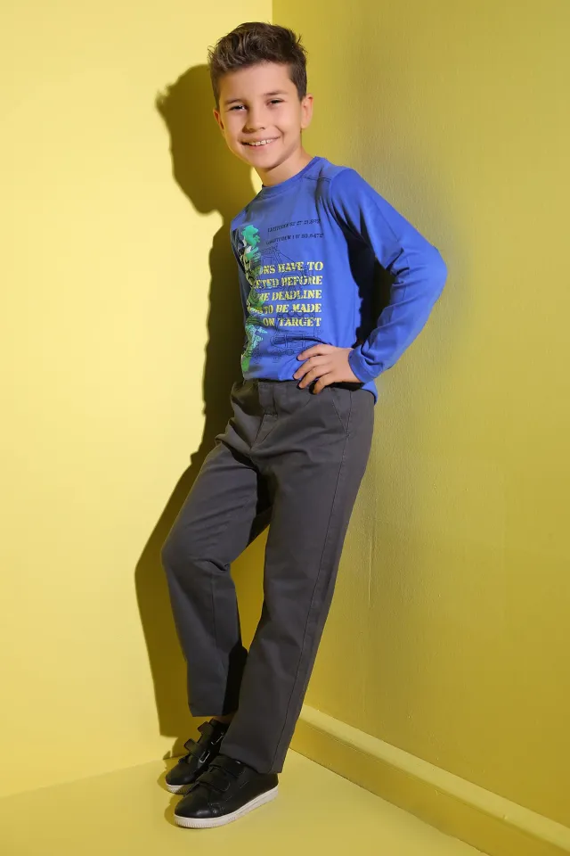 Erkek Çocuk Gabardin Pantolon Füme