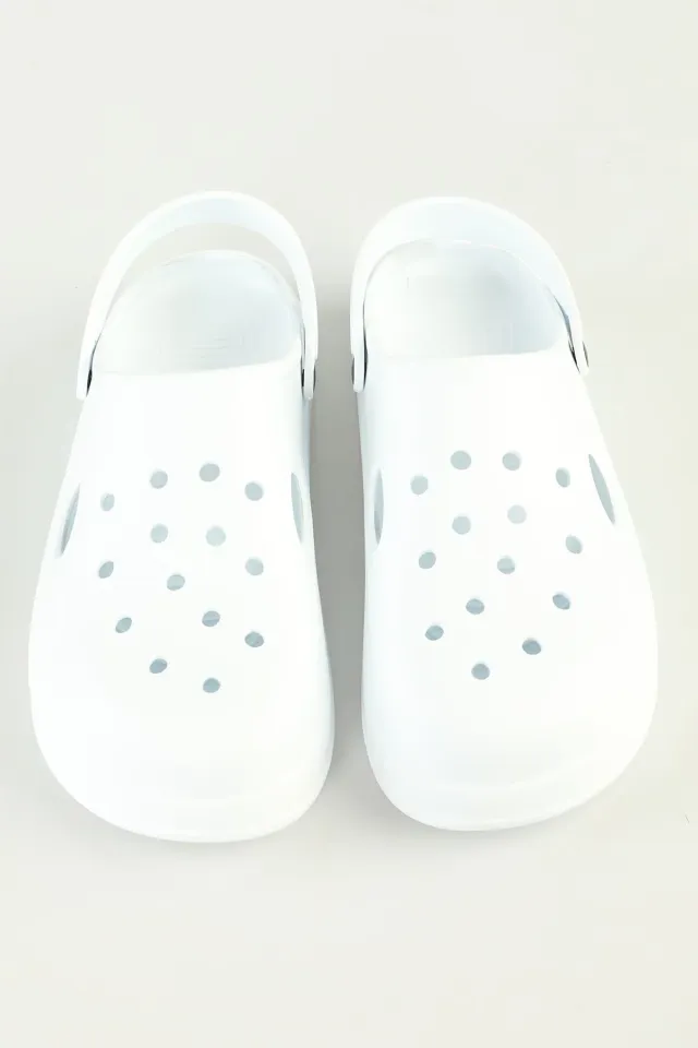 Erkek Confort Rahat Sandalet Terlik Beyaz