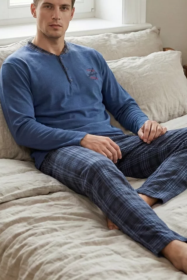 Erkek Desenli İnterlok Pijama Takımı - 2