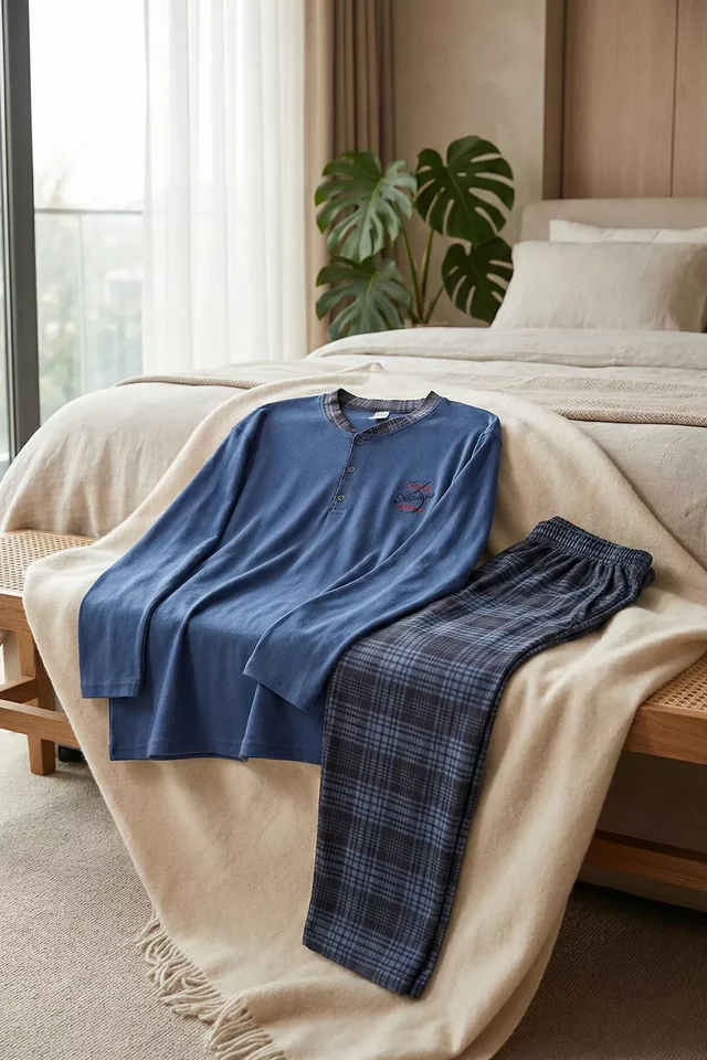 Erkek Desenli İnterlok Pijama Takımı