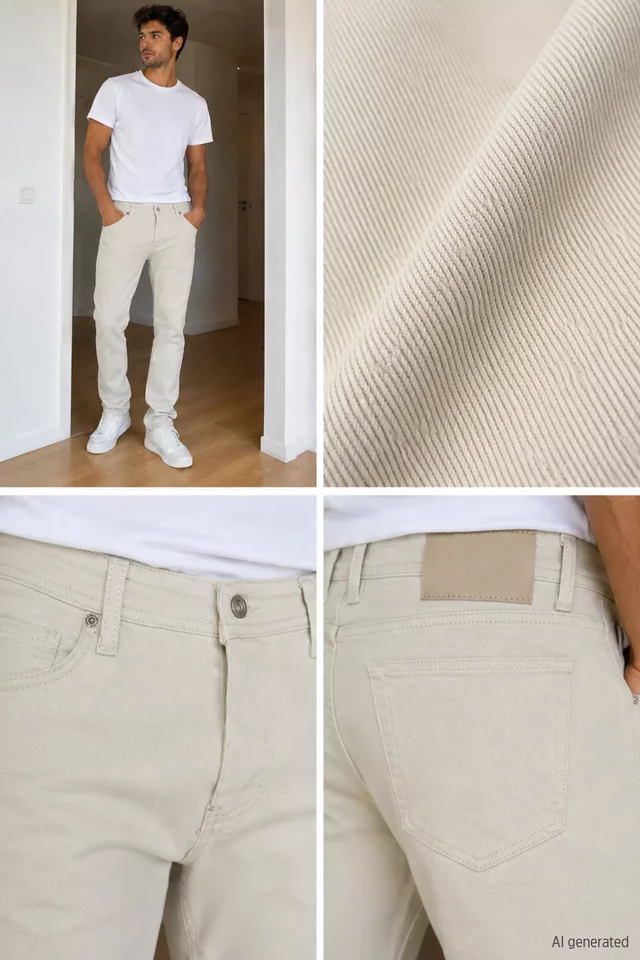 Erkek Düşük Bel Likralı Gabardin Pantolon