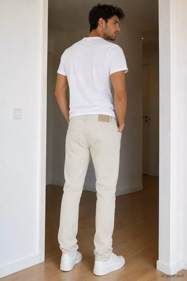 Erkek Düşük Bel Likralı Gabardin Pantolon