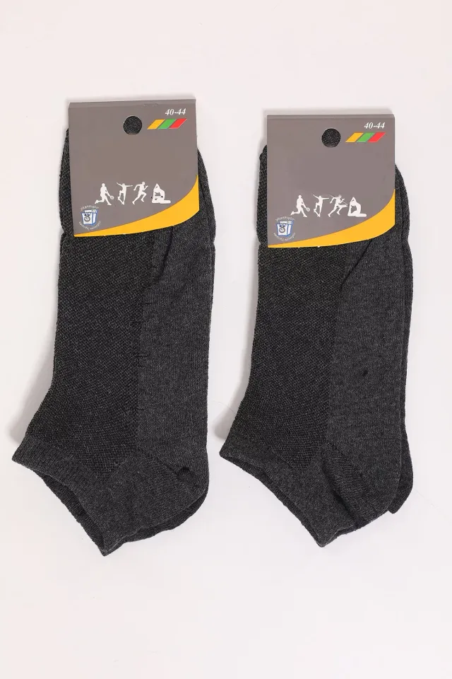 Erkek İkili Patik Çorap(40-45 Beden Aralığında Uyumludur) Antrasit