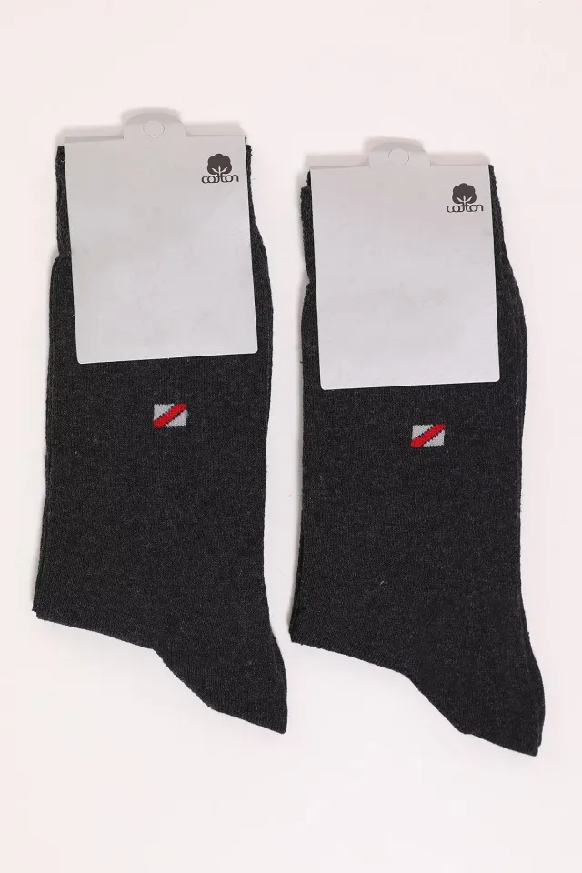 Erkek İkili Uzun Çorap (40-45 Beden Aralığında Uyumludur) Antrasit