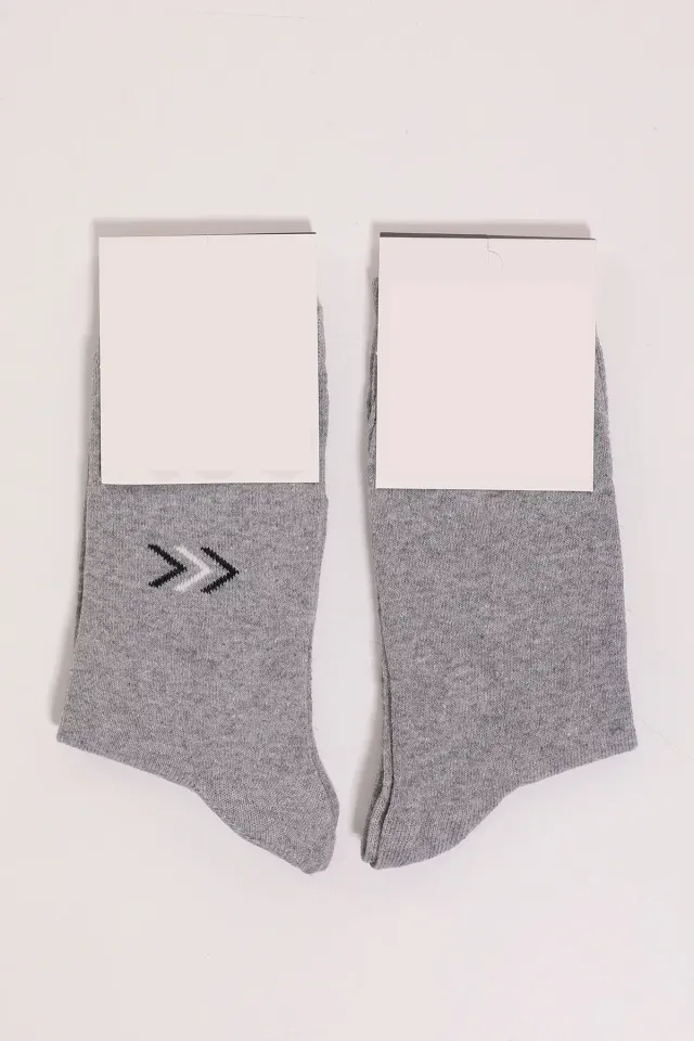 Erkek İkili Uzun Çorap (40-45 Beden Aralığında Uyumludur) Gri