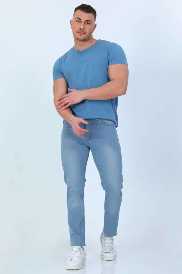 Erkek Likralı Jeans Pantolon Buzmavisi