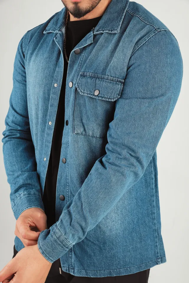 Erkek Mevsimlik Jeans Ceket Mavi