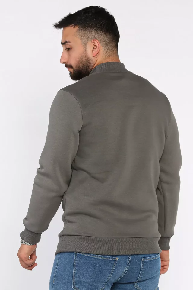 Erkek Ön Baskılı Şardonlu Üç İplik Sweatshirt
