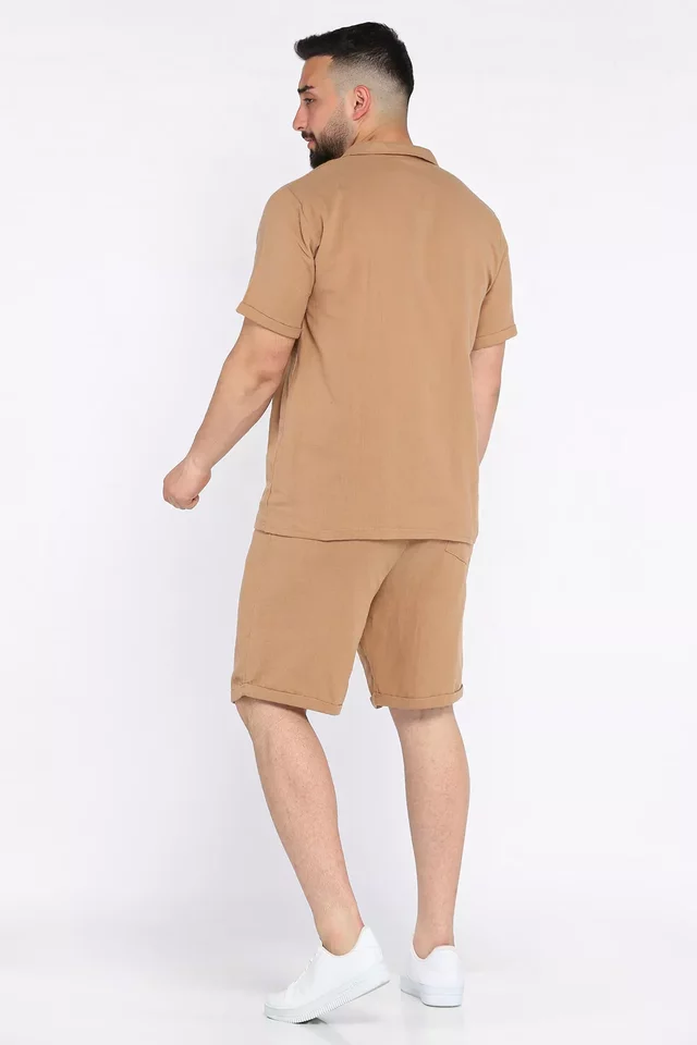 Erkek Polo Yaka Tişört Şort İkili Takım