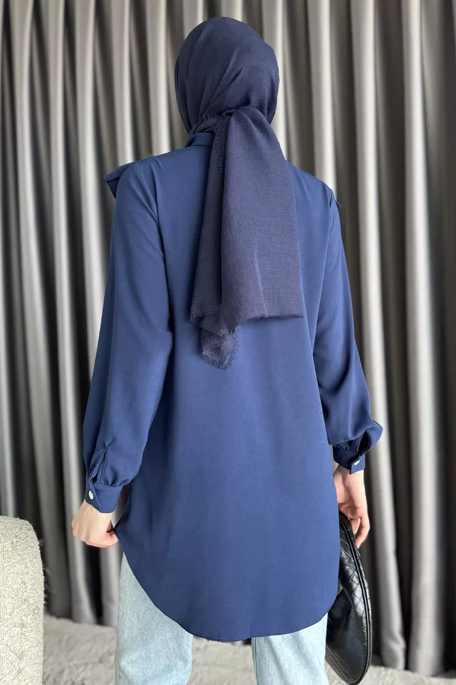 Fırfırlı Taş İşlemeli Tesettür Tunik