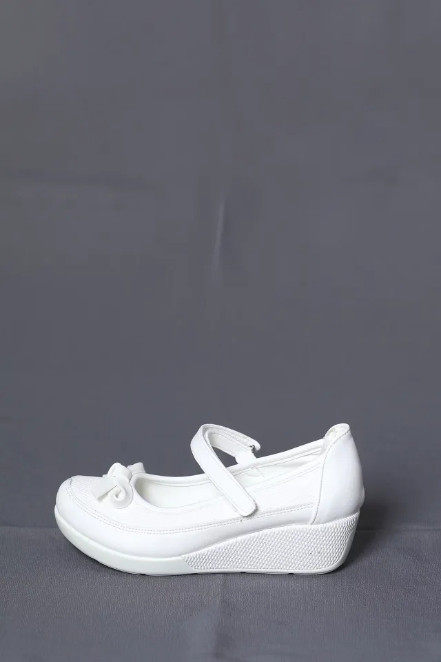 Fiyonklu Kız Çocuk Ayakkabı Beyaz