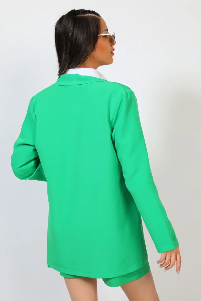 Kadın Astarsız Basic Ceket Yeşil