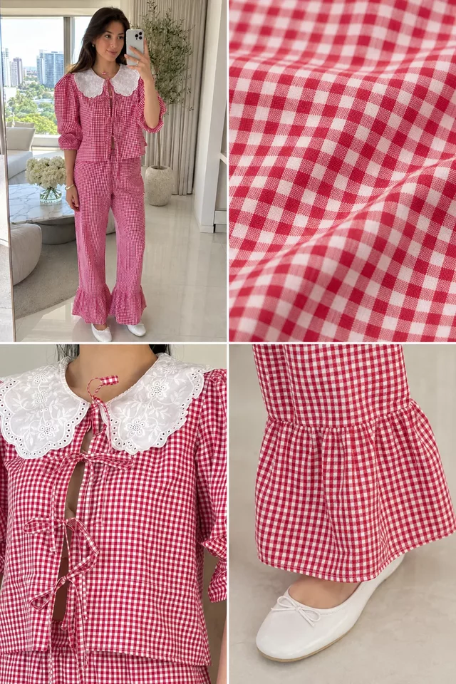 Kadın Bebe Yaka Bluz Pantolon İkili Takım