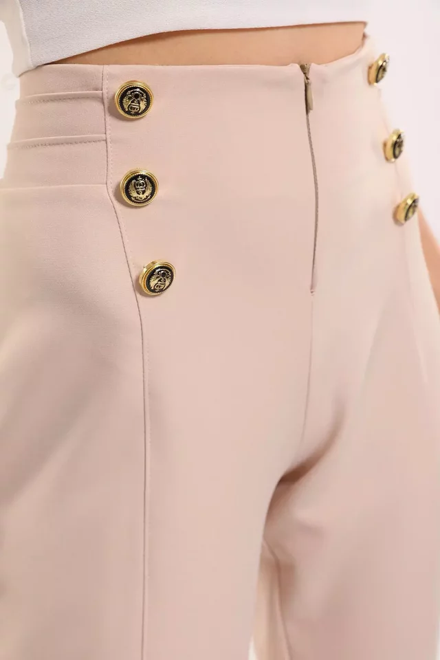 Kadın Çimalı Düğme Detaylı Pantolon