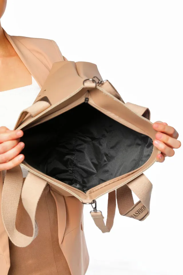 Kadın Clup Fashion Polo Baskılı Günlük Shopper Çanta Taş