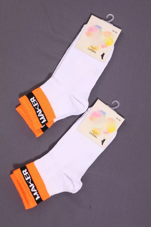Kadın Desenli İkili Soket Çorap(36-40 Beden Aralığında Uyumludur) Orange