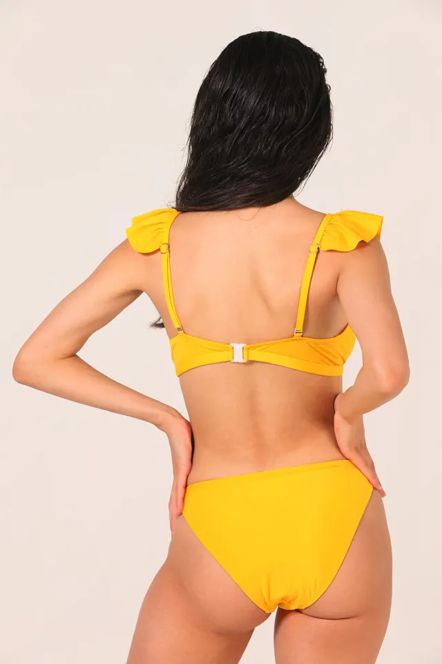 Kadın Fırfırlı Bikini Takım Sarı
