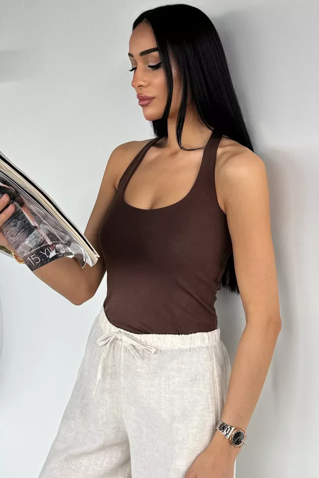 Kadın Halter Yaka Bluz - 2