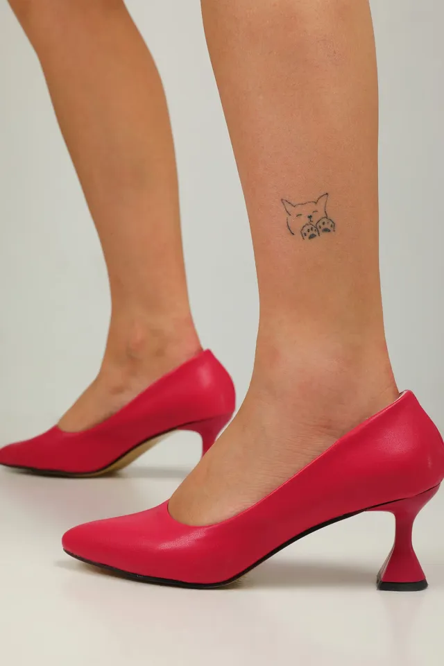 Kadın Kadeh Ökçeli Stiletto Topuklu Ayakkabı Fuşya